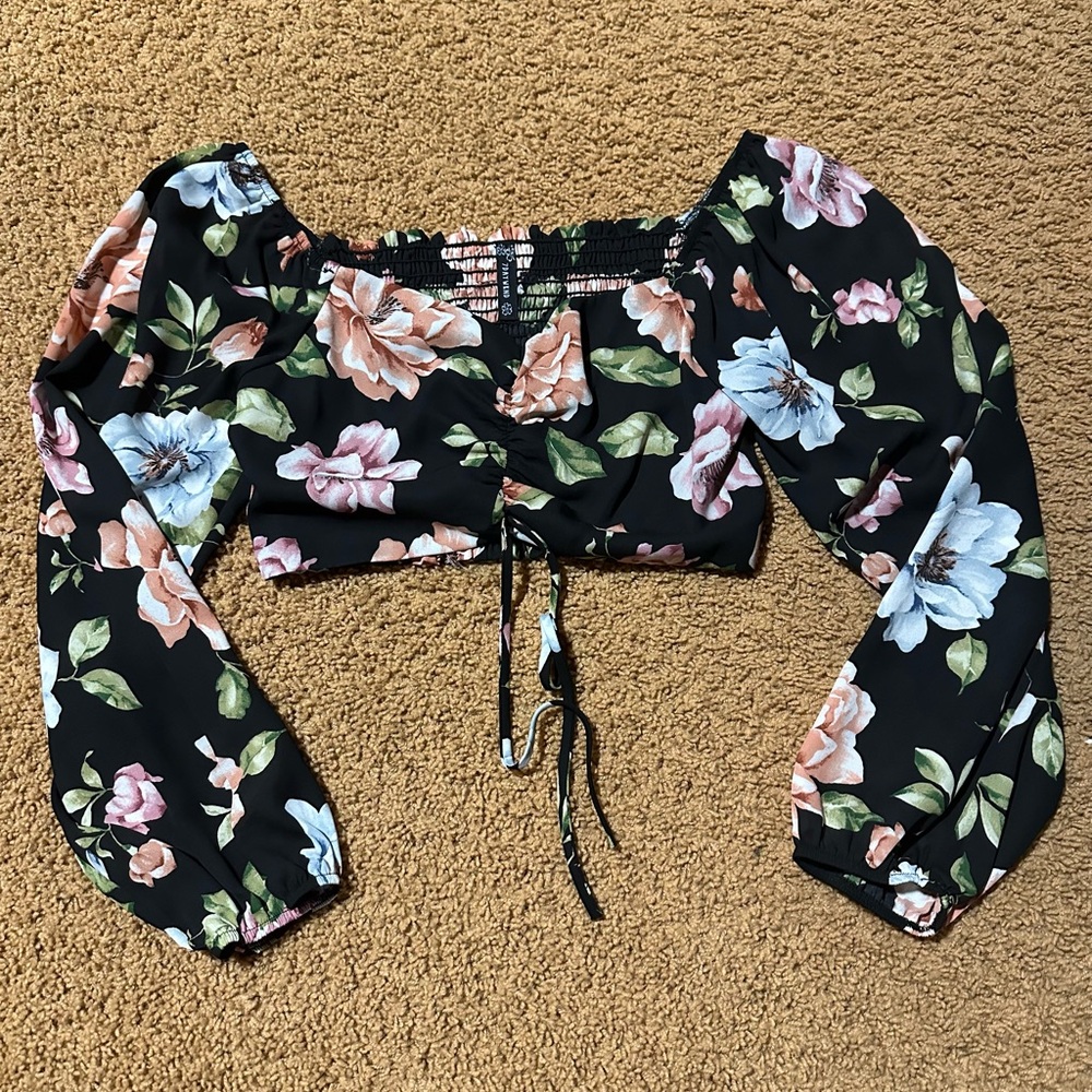 Floral Black Women's Top